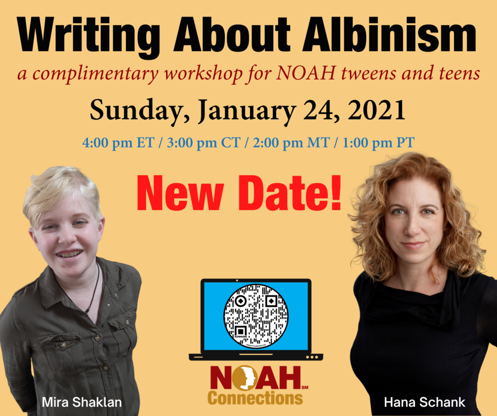 Writing About Albinism Sunday January 24, 2021
