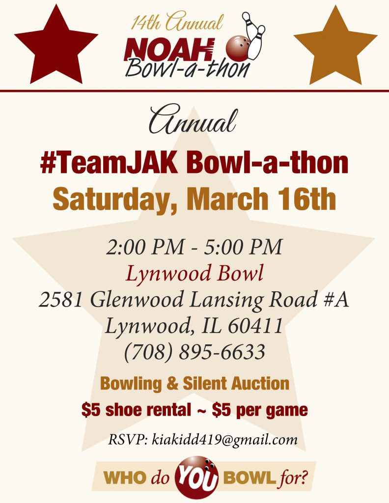 #TeamJAK Bowl-a-thon Flyer