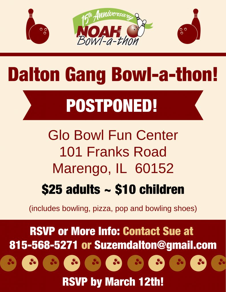 Dalton Gang Bowl-a-thon POSTPONED!
