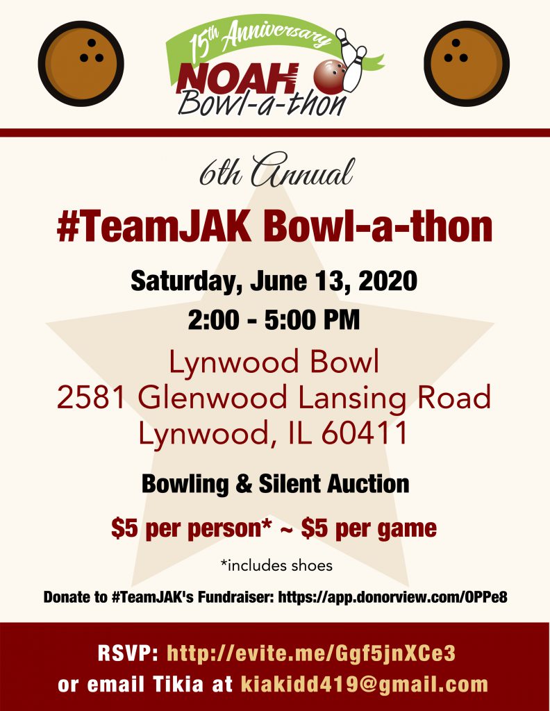 #TeamJAK Bowl-a-thon Flyer